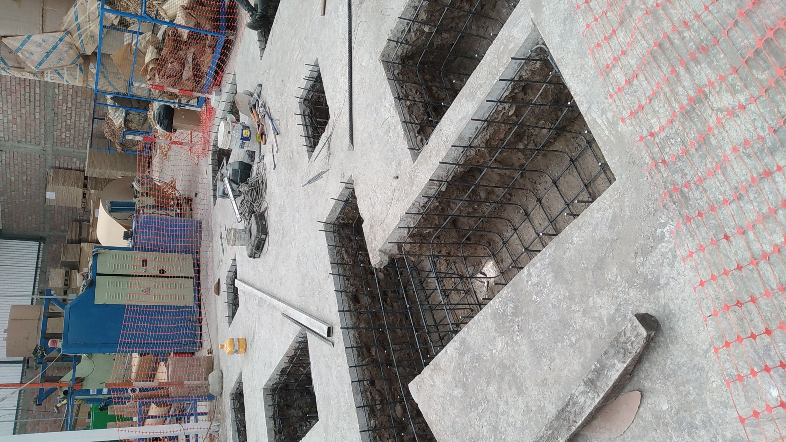 Base para maquinaria pesada terminada