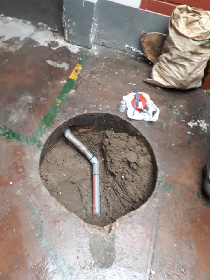Tubería reparada por FAMIJ Soluciones Integrales, lista para resane