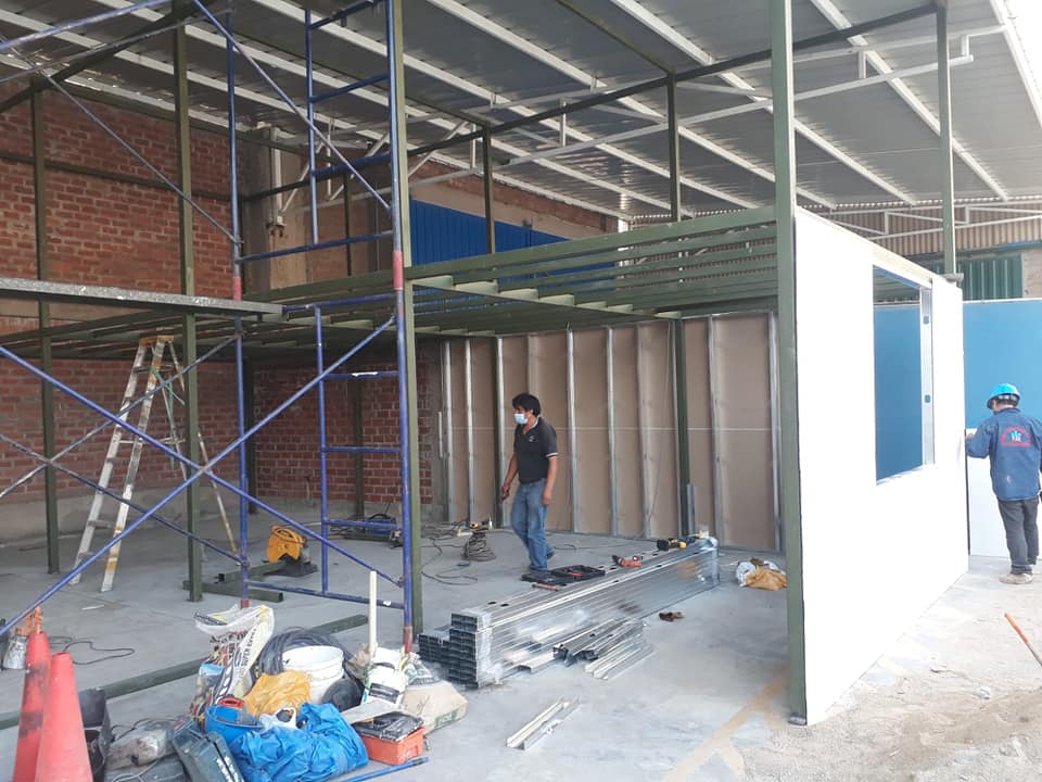 Avance de mezzanine con drywall